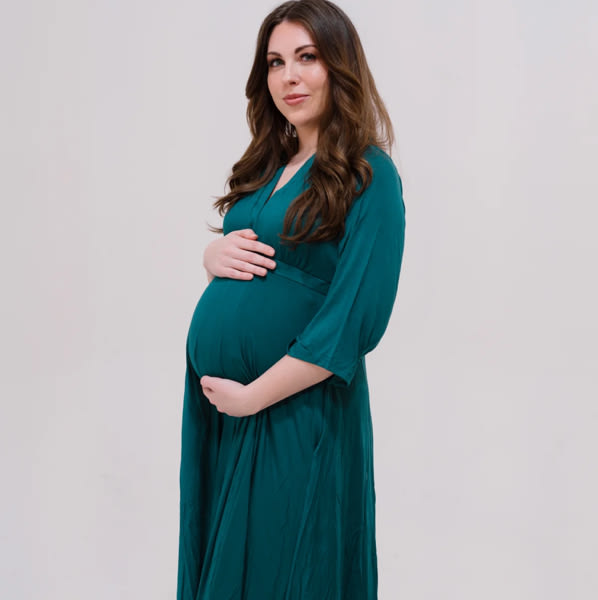Amelia Labor & Postpartum Gown in Deep Teal – Lila