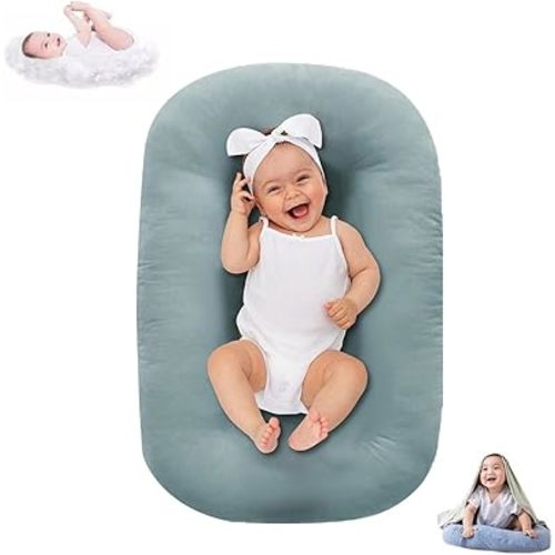 Baby Lounger for Infants Babies 0-12 Months, Bionic Organic Lounger, Soft Cotton Breathable Infant Floor Seats & Loungers for Newborn Baby Shower Gifts