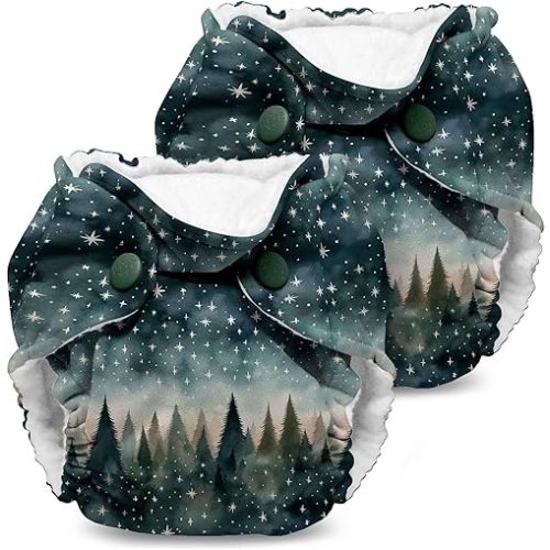 Kanga Care Lil Joey Newborn All in One AIO Cloth Diaper (2pk) Stargazing 4-12lbs