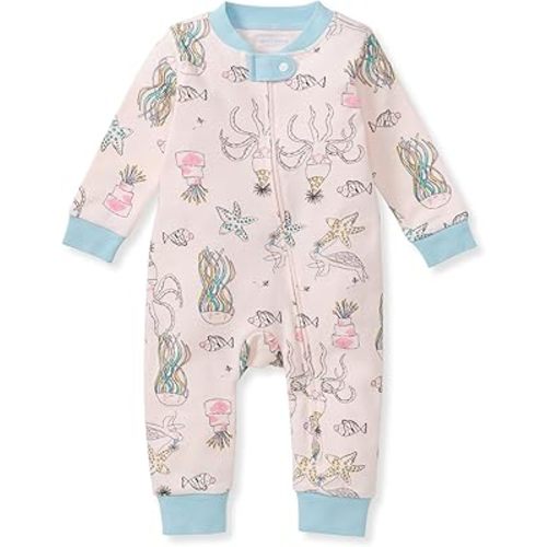 Burt's Bees Baby baby-girls Sleep and Play Pajamas, 100% Organic Cotton, One-piece Footless Pajamas