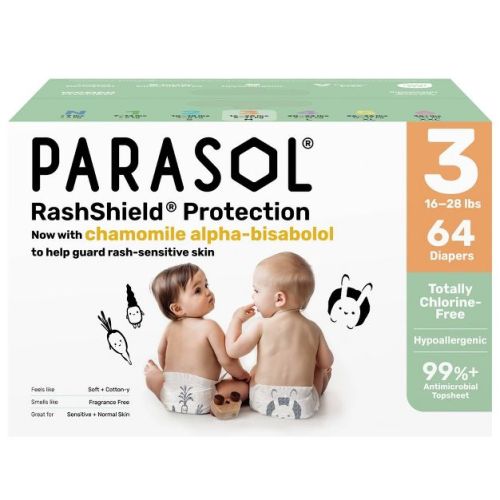 Parasol Chlorine-Free Diapers with RashShield Protection - Size 3 - 64ct