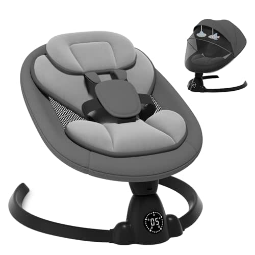 Electric Baby Swings for Infants to Toddler Baby Swing with Remote Control & Bluetooth Music 10-Preset Melodies (Black)