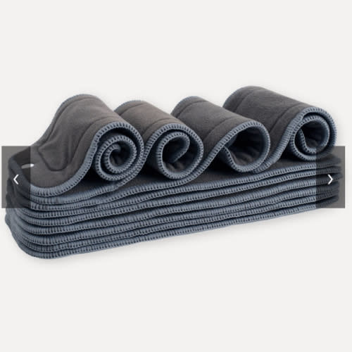 5 Layer Charcoal & Microfiber Inserts - 10 Pack with Snaps