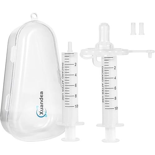 Pacifier and Liquid Baby Medicine Dispenser with Oral Syringe,Baby Essentials Medicine Pacifier Dispenser Infant