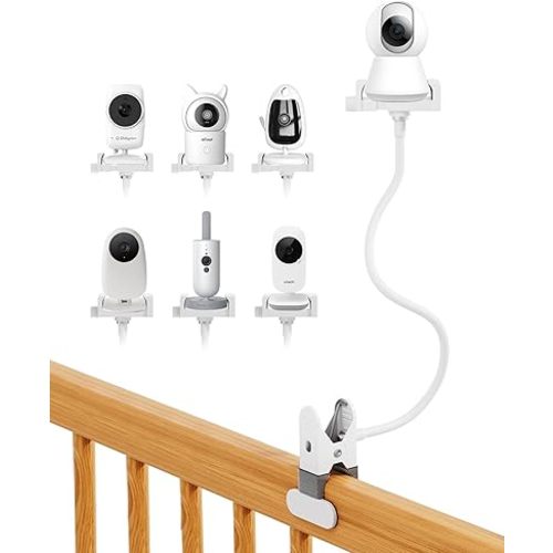 Universal Holder for GHB Baby Monitor, Flexible Baby Camera Mount Bracket for HelloBaby Monitor, Babyphone Accessories Stand for Vtech/momcozy/Boifun/Babystar/Philips Video, Mobile Phone Clip