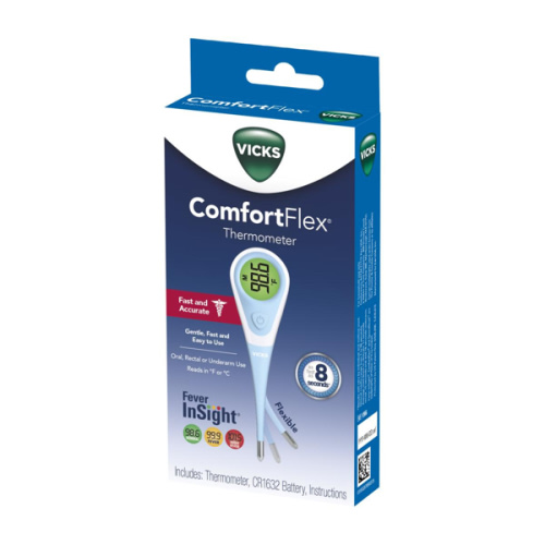 Vicks ComfortFlex Digital Thermometer – Accurate, Color Coded Reading in 8 Seconds – Digital Thermometer for Oral, Rectal or Under Arm Use