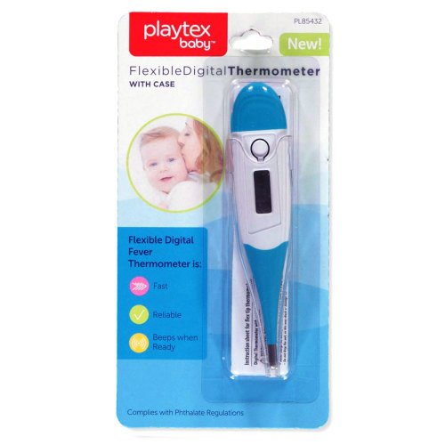 Playtex Baby Flexible Digital Thermometer with Case - blue, one size