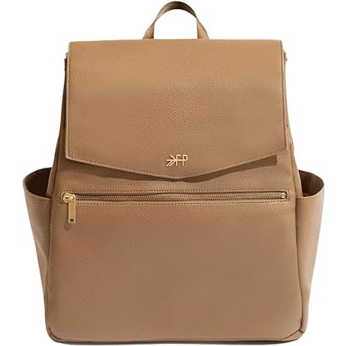 Freshly Picked Classic II Diaper Bag Backpack, Wipeable Vegan Leather With Changing Pad, Convertible (Toffee V2)