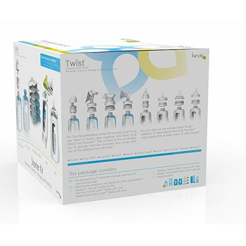 Kiinde Twist Pouch Breast Milk Storage Bag Feeding System Starter Kit, New Mom Gift