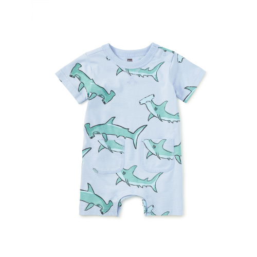 LITTLE BOY & Hungry Hammerheads & Double Pocket Baby Romper & KNIT ROMPER & Tea Collection