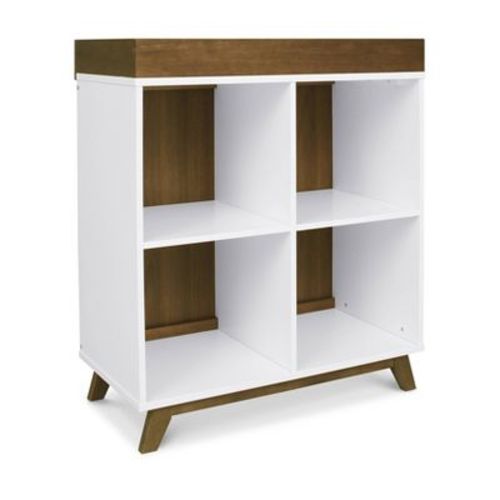 Davinci Otto Convertible Changing Table And Cubby Bookcase - White And Walnut