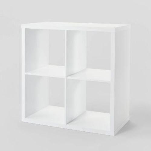 13'' 4 Cube Organizer White - Brightroom™: Decorative Bookshelf, Cubby Storage, MDF & Particle Board, 13" Compatible