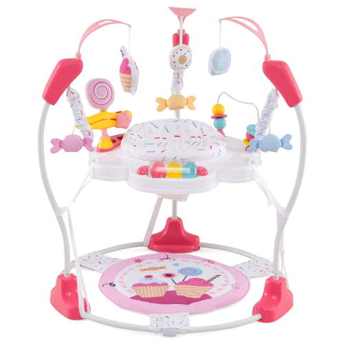 Costway Baby Stationary Activity Center Infant Jumper with Removable Foot Pad Pink