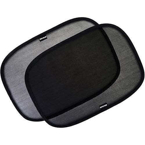 Enovoe Car Window Shades for Baby (2 Pack) - 21x14 Inches Sun Shade Blocker, Cling - Glare Shield and UV Rays Protection for Your Child - Side Windows Screens for SUV- Mesh Window Shades for car Baby