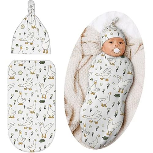 Goose Swaddle Blanket, Unisex Baby Stuff, Soft Sleeping Bag Sack, Goose Baby Items Stuff