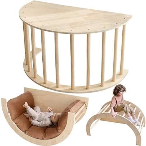 Avrsol Arch Climber for Kids, Montessori Sensory Table for Kids, Kids Climber Arch with Cushion Set, Climbing Gym, Arch Rocker Toddler Climbing Wooden Toy Indoor - Kids Climber Arch With Cushion