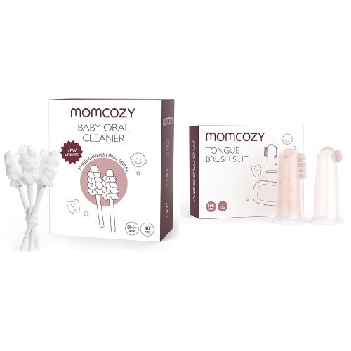 Momcozy Baby Tongue Cleaner Gauze Silicone Finger Toothbrush for Baby