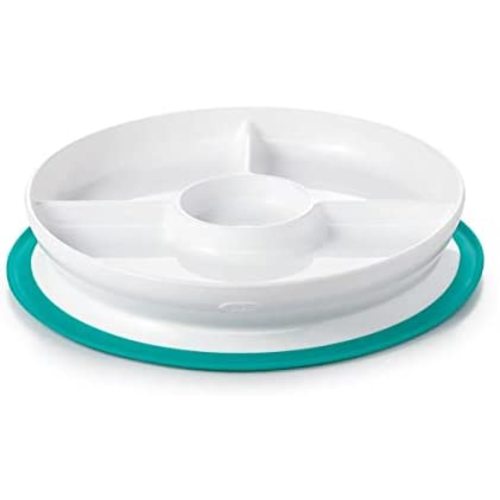 OXO Tot Stick & Stay Suction Divided Plate - Teal