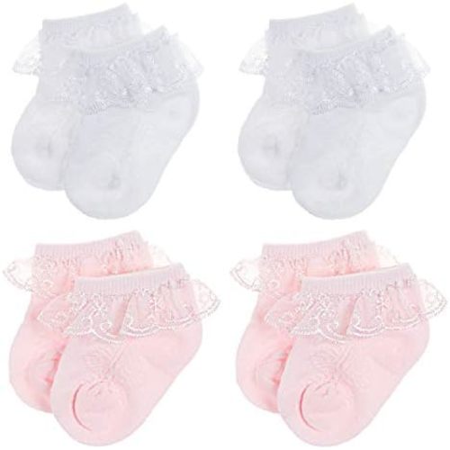 BQUBO Baby Girls Socks Eyelet Ruffle Lace Sock Baby Socks Newborn/Infant/Toddlers/Kids Frilly Summer Thin Dress Sock