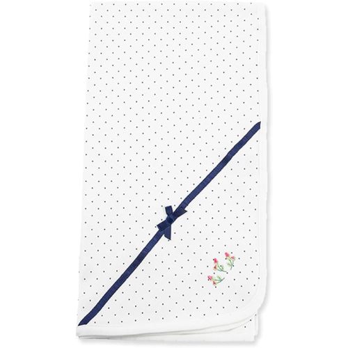 Little Me Baby Girls' Swaddling Receiving Blanket, Ivory Rosebud, One Size