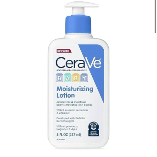 CeraVe Baby Lotion, Gentle Baby Skin Care with Ceramides, Niacinamide & Vitamin E, Fragrance, Paraben, Dye & Phthalates Free, Lightweight Moisturizer, 8 Ounce, Packaging May Vary