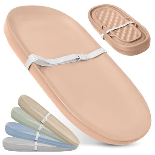 Jool Baby Waterproof Baby Changing Pad - Easy to Clean, Lightweight & Portable - Large Foam Cushion for Comfort (Peach)
