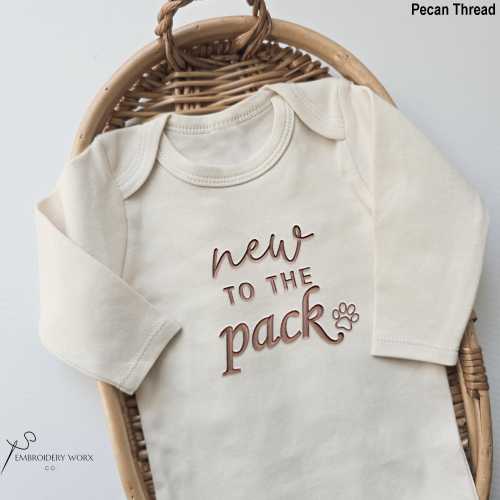 Embroidered New to the Pack Onesie® brand New Best Friend Onesie® Personalized Dog Name Dog Baby Announcement D29
