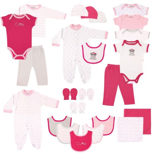 Luvable Friends Baby Girl Layette Gift Cube, Elephant, 0-6 Months - Elephant