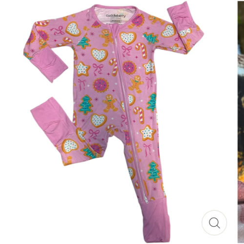 Pink Christmas Cookie- Zipper Sleeper