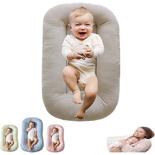 Baby Lounger,Baby Lounger Pillow,Newborn Lounger,Lounger for Baby,Baby Lounger Newborn Lounger for Boys & Girls 0-12 Months for Baby in Bed (British Apricot)
