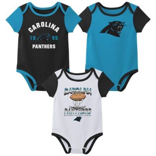NFL Carolina Panthers White Newest Fan 3pk Bodysuit - 6-9M