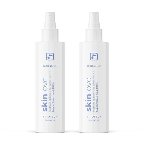 Briotech Baby Skin Love Spray | Gentle Hypochlorous Acid Mist for Soothing, Calming & Cleansing Delicate Skin | Pediatrician-Approved, Added Fragrance-Free | 4 oz (2 Pack)