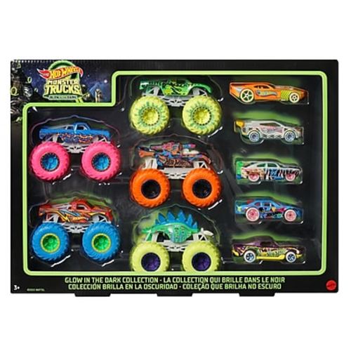 Hot Wheels Monster Trucks Glow in the Dark Collection, Assorted Colors (HCB57)