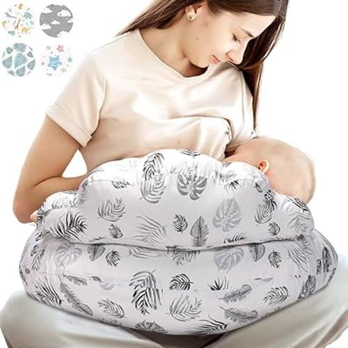 PILLANI Nursing Pillow for Breastfeeding, Breastfeeding Pillows for Mom & Baby Feeding Support, Removable Cotton Cover, w/Adjustable Waist Strap, Newborn Essentials Must Haves, Baby Registry Search