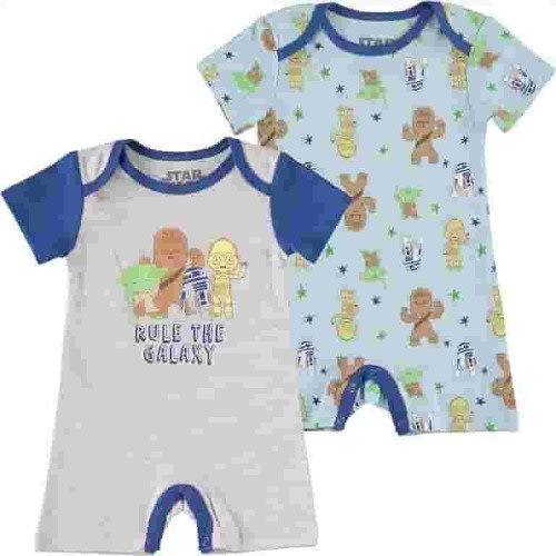 Star Wars Rule The Galaxy Infant Boy Snap Suit Rompers 2-Pack-6-9 Months