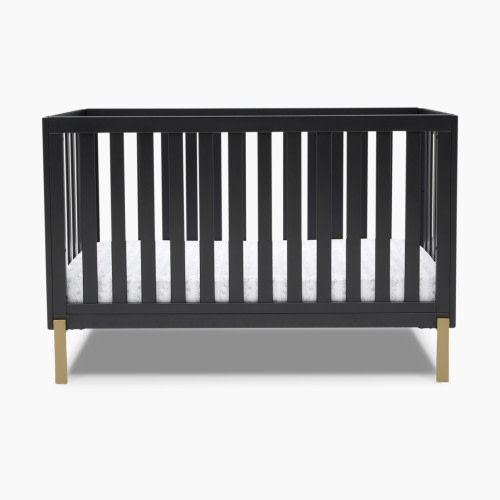 Delta Children Hendrix 4-in-1 Convertible Baby Crib - Midnight Grey With Metal Base