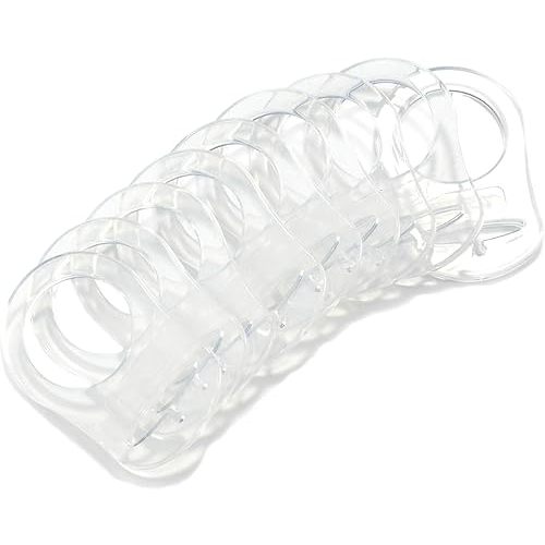 10 Clean Food Grade Transparent Silicone Adapter Rings Holder for Button Style Maam Dummy Baby Pacifier Soother Teething Ribbon Clip
