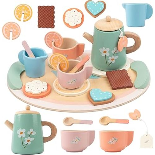 Tea Party Set for Little Girls Birthday Gift Pretend Play Food Princess Toy
