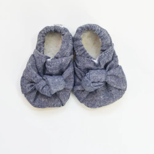 B O O T I E S | emilia | denim linen - Two Little Beans & Co.