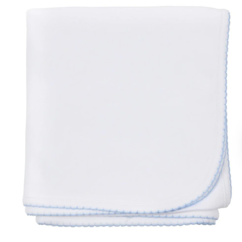 Essentials Receiving Blanket with Blue Trim – Magnolia Baby