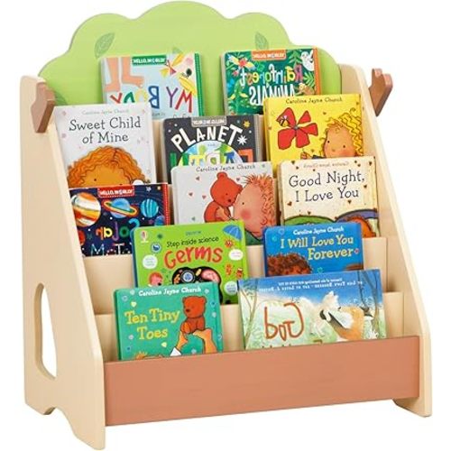 Montessori Bookshelf in Premium Pine, Front Facing Kids Bookcase