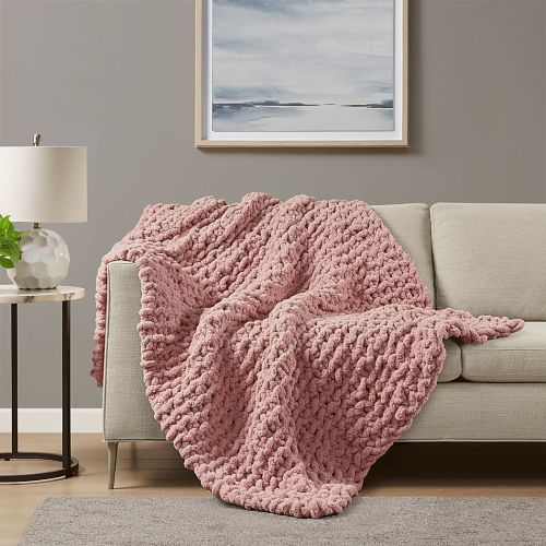 Altstatten Blush Beige Polyester Fabric Throw Blanket