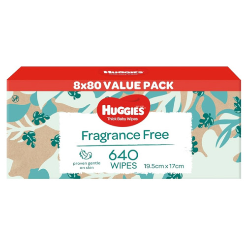 HUGGIES Baby Wipes Fragrance Free 640 Pack (8 x 80 Pack) - Packaging May Vary : Amazon.com.au: Baby