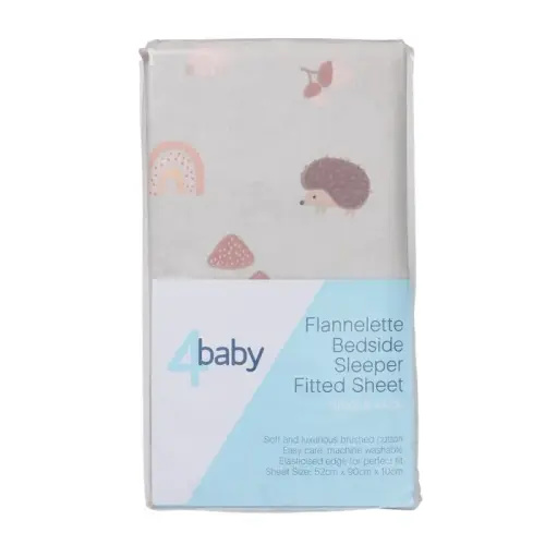 4Baby Fitted Sheet Bedside Sleeper Flannel Woodland