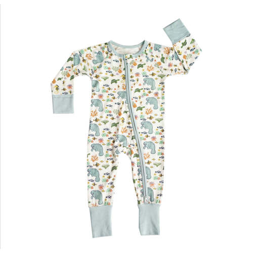Bamboo Baby Convertible Footie Pajamas (Manatee)