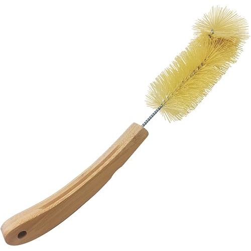 Lola Products Bamboo Bottle Brush, Ergonomic Durable Bamboo Handle, Non Scratch, Easy Storage, Bristles Made from Recycled Soda/Water Bottles - 1 Pack