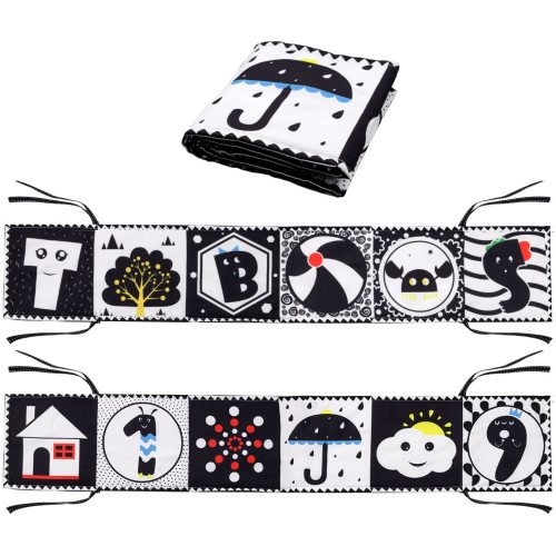 Black and White High Contrast Sensory Baby Toys Baby Soft Book for Early Education, Infant Tummy Time Toys, Tear Not Rotten Paper 0-3 Years Old Newborn Toys