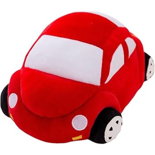 Car Plush Red Stuffed Car Shaped Pillow Cute Toy Decor Gifts for Kids, 11.8 inch
