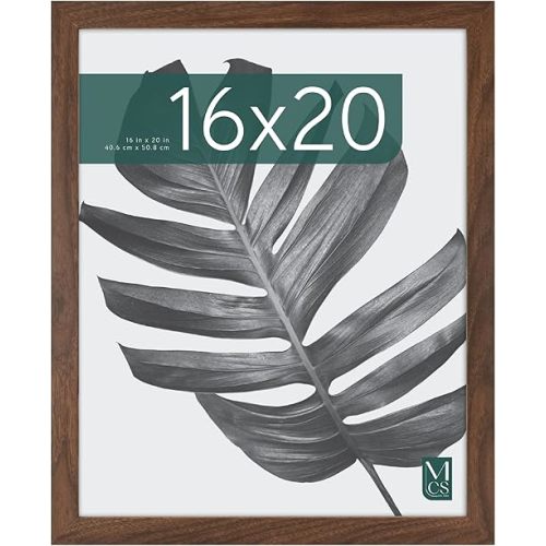 MCS Studio Gallery 16x20 Poster Frame Walnut Woodgrain Engineered Wood, Vertical & Horizontal Wall Hanging Large Picture Frame for Photos, Posters & Art Prints (1-Pack)