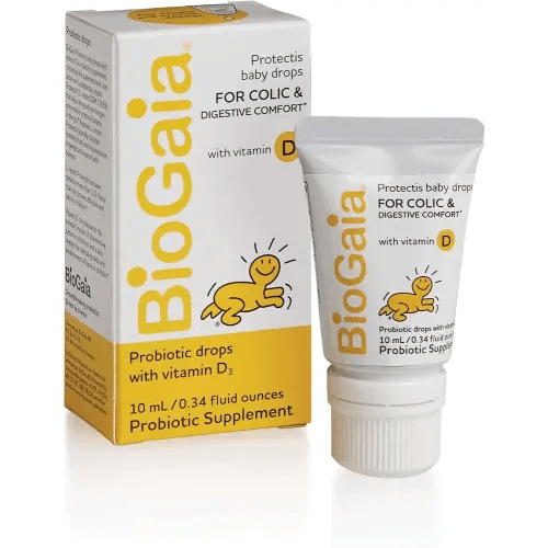 BioGaia Protectis Baby Probiotic Drops | Colic & Gas Relief + Vitamin D | Safe for Newborns | Ease Crying, Fussing, Colic, Gas, Spit-ups & Constipation | No Dairy, Soy & Gluten | 50 Day Supply | 10mL